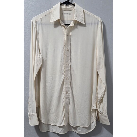 Buck Mason Tops - NWT Buck Mason The Poet Shirt Alabaster Rayon Button Front Blouse Womens XS $158